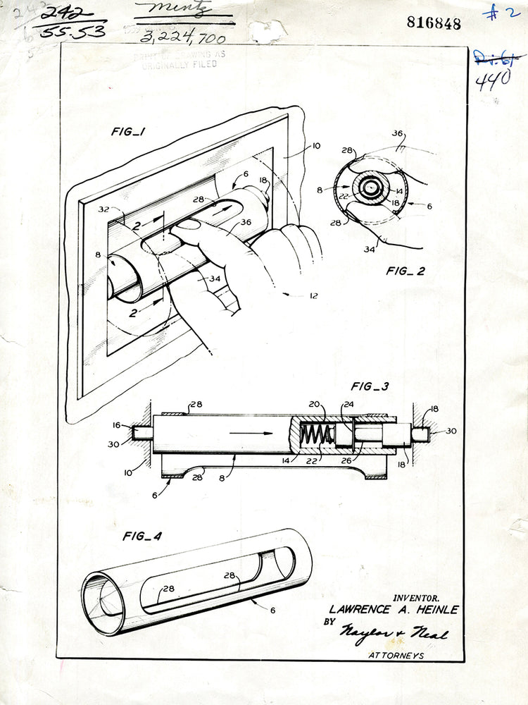 Patent Toilet Paper Core, Inventor(s): Lawrence A, Heinle