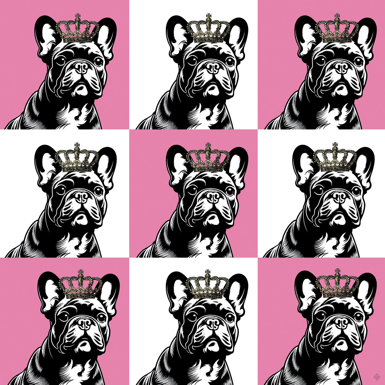 French Bulldog Pink Pop Glam Grid