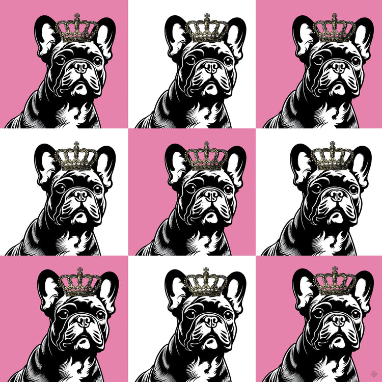 French Bulldog Pink Pop Glam Grid