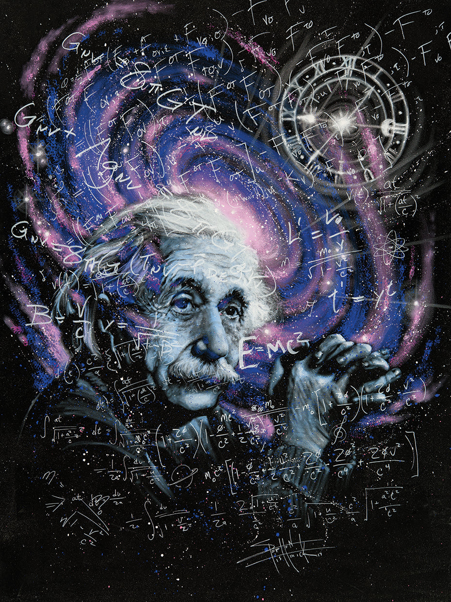 Einstein - Cosmic Belief Wall Art by Stephen Fishwich | Fine Art Canvas