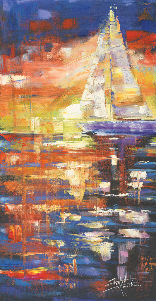 Landscapes - Sailing Sunset 36x18