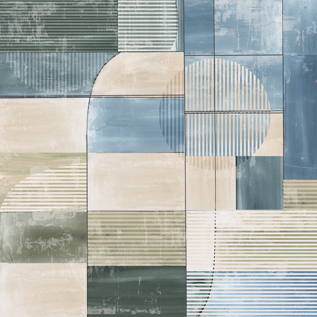 Vibrant Blue Color Blocks II