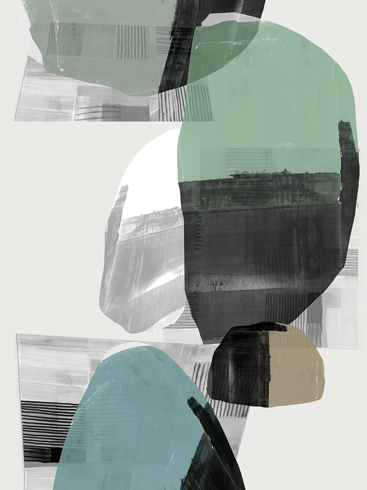 Inky Stripes and Blobs I