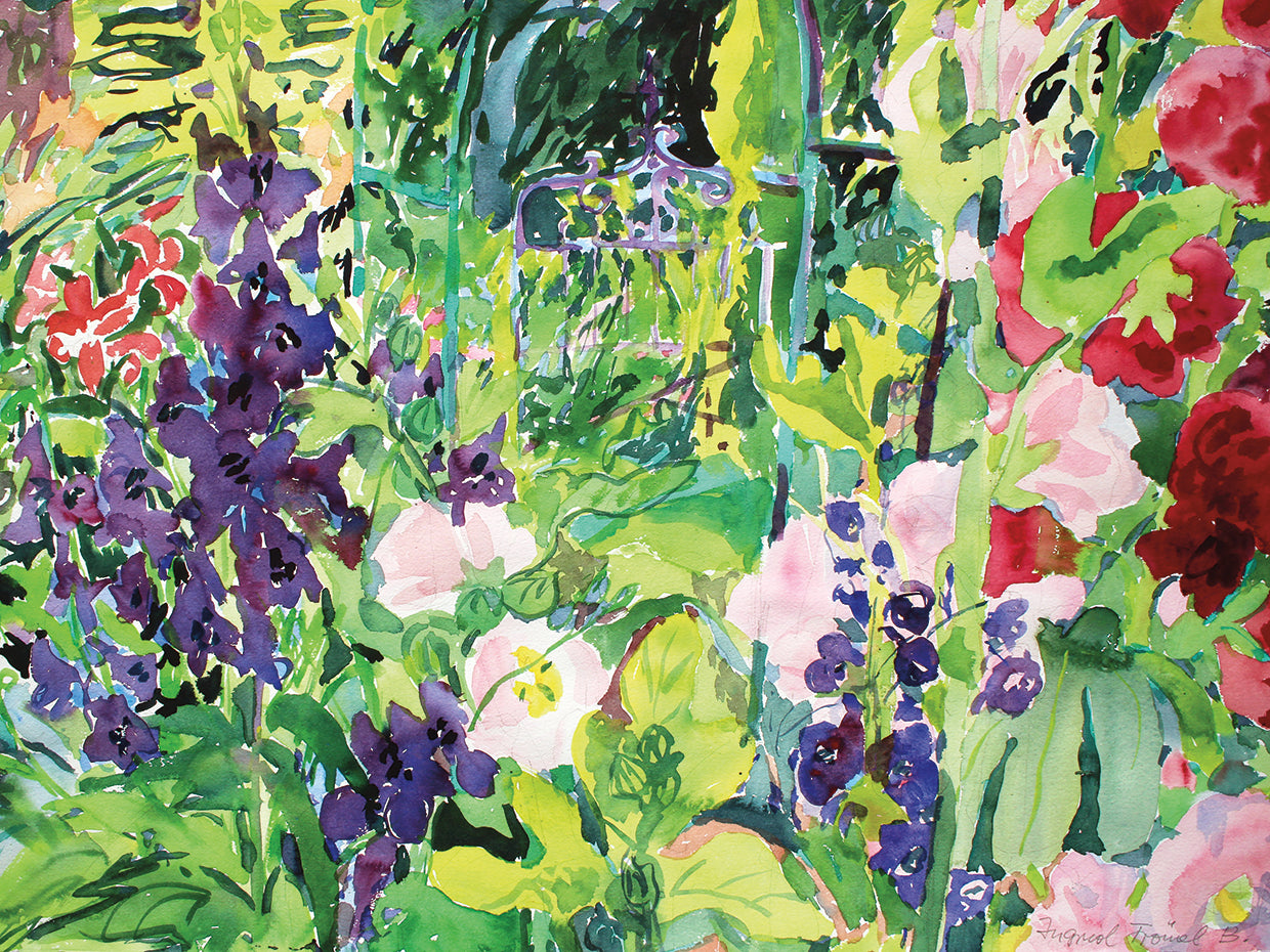 Watercolor Garden Still Life