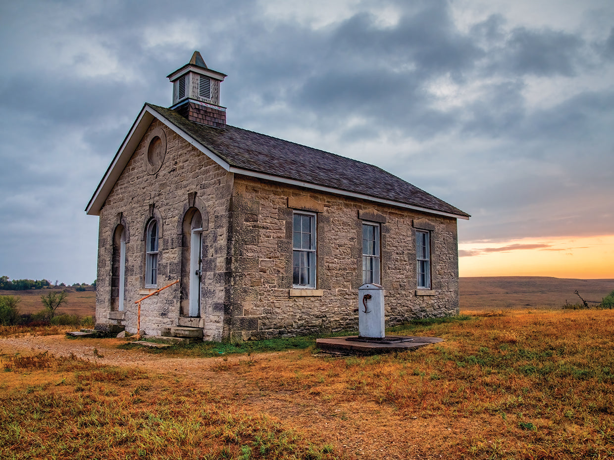 Stormy Morning at the Lower Fox Creek Schoolhouse