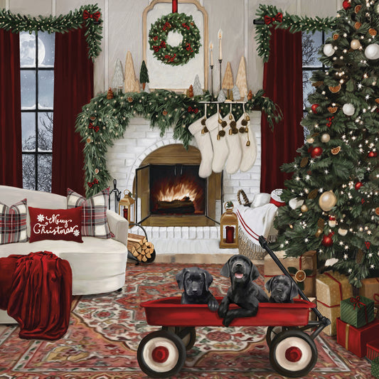 Christmas Room with Puppies!