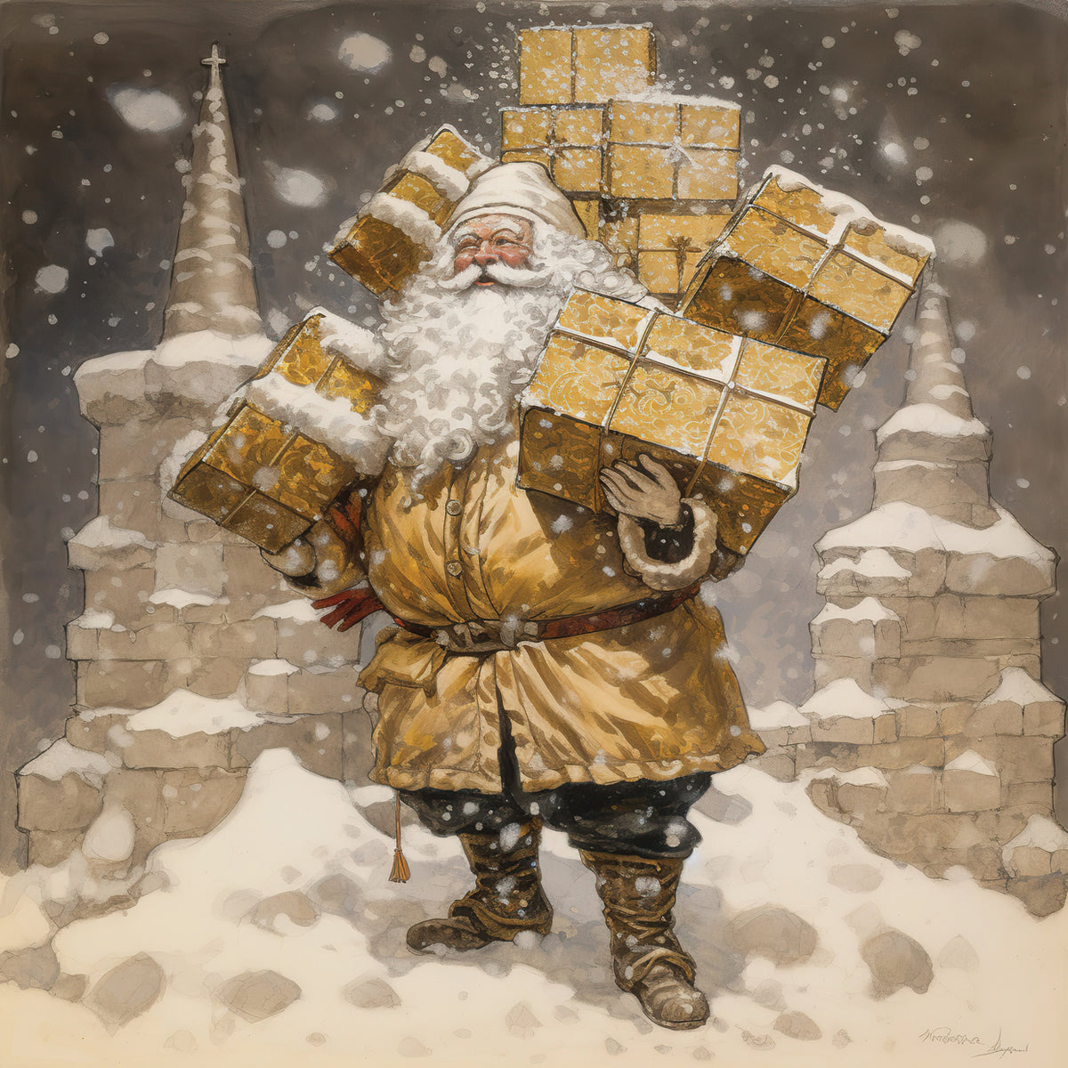Imagine It Images's Santa with Gifts (3) Canvas Art Prints | Fine Art ...