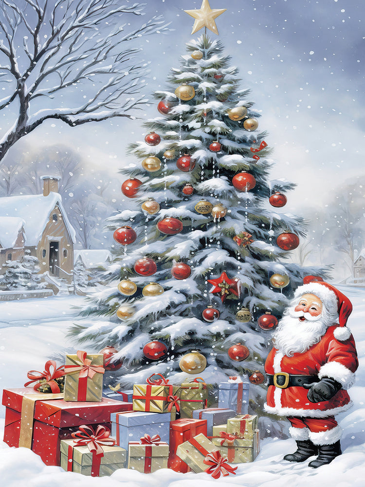 Santas Gifts under a Christmas Tree - Daytime