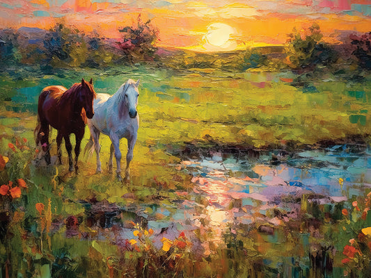 Wild Horses at Sunset