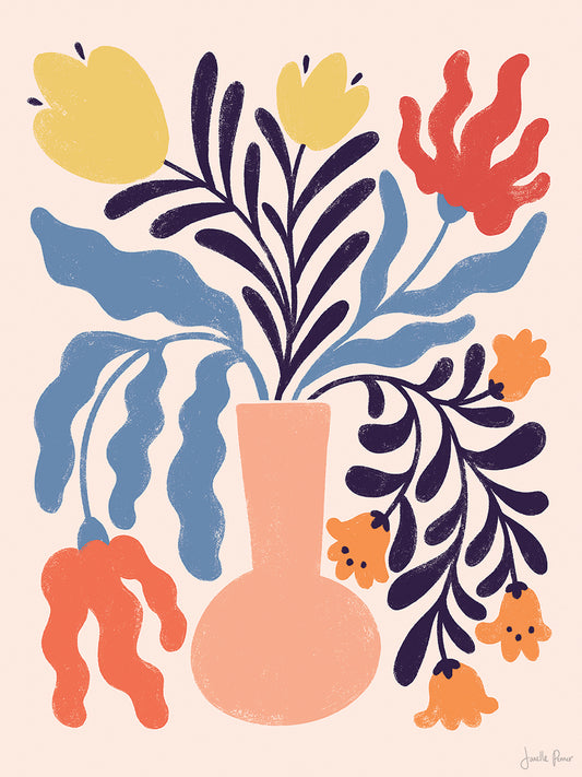 Mid Mod Floral I Canvas Print