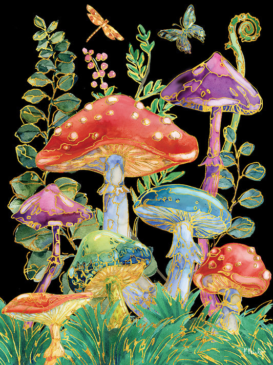 Far Out Mushrooms Vertical Canvas Print