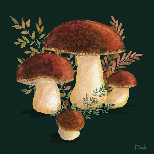 Gilded Mushrooms I Canvas Print