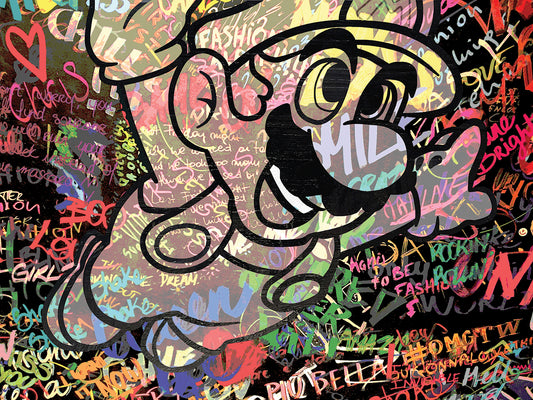 Cartoon Mario Graffiti Canvas Print