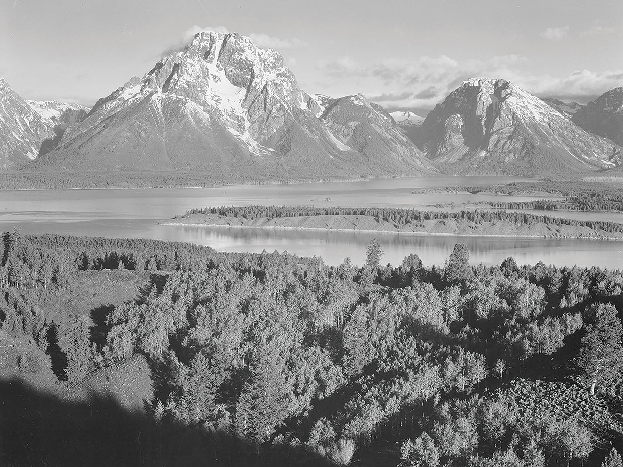 Mt. Moran, Teton National Park, View Across River Valley Toward Mt. Moran