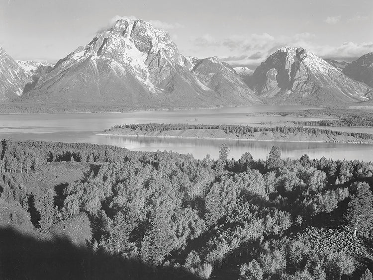 Mt. Moran, Teton National Park, View Across River Valley Toward Mt. Moran