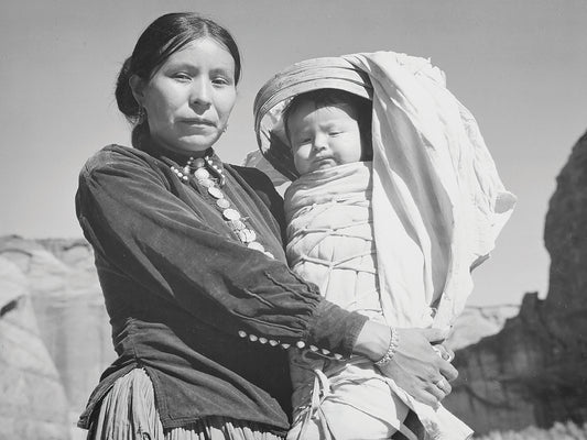 Navajo Woman And Infant, Canyon De Chelle, Arizona Canvas Print