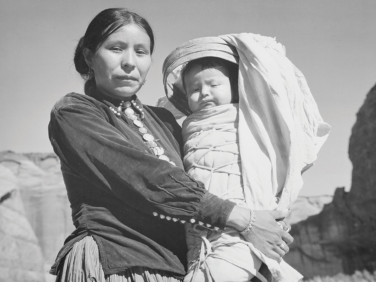 Navajo Woman And Infant, Canyon De Chelle, Arizona
