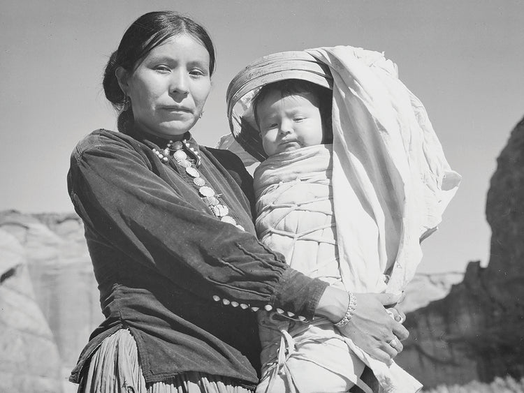 Navajo Woman And Infant, Canyon De Chelle, Arizona