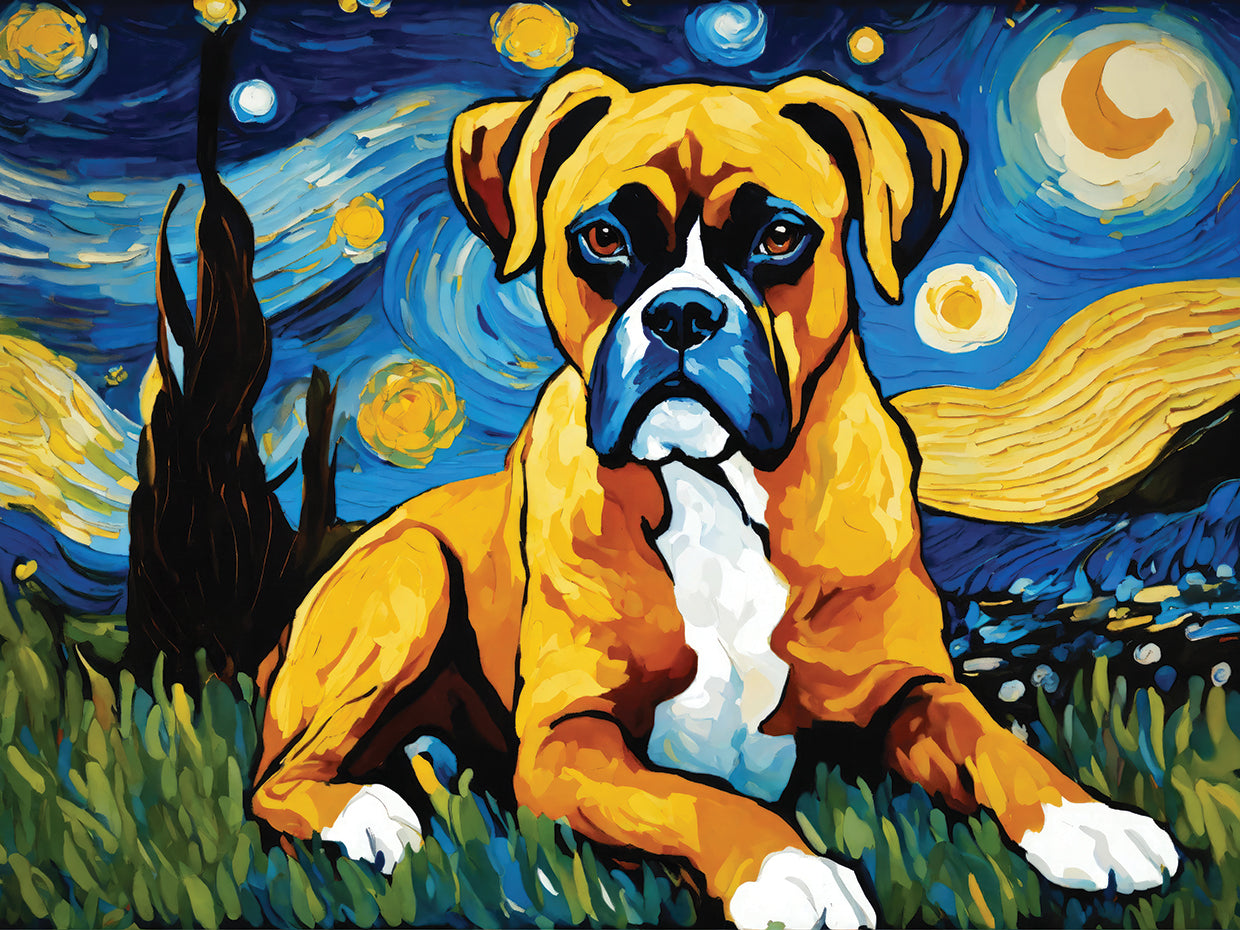 Van gogh Inspired Dogs Boxer