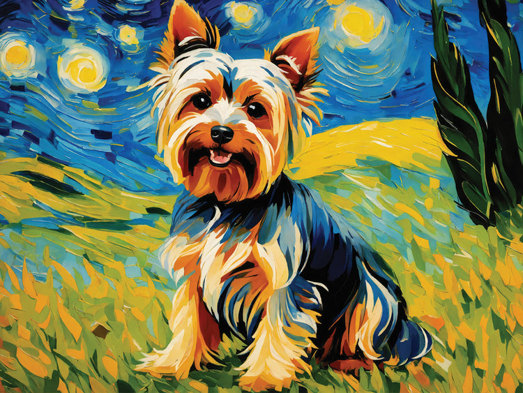 Van gogh Inspired Dogs Yorkshire Terrier
