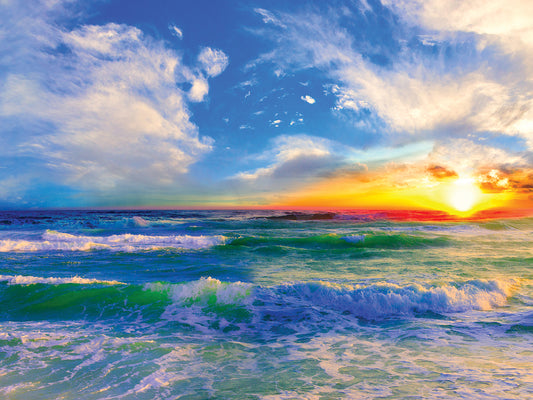 Colorful Ocean Sunset Blue Seascape Sunrise