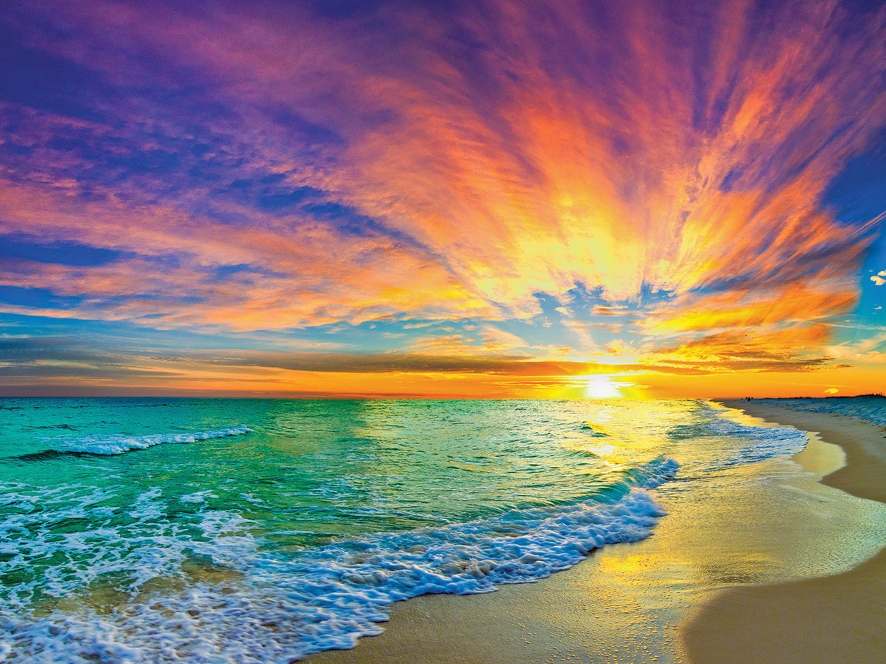 Colorful Ocean Sunset Orange And Red Beach Sunset