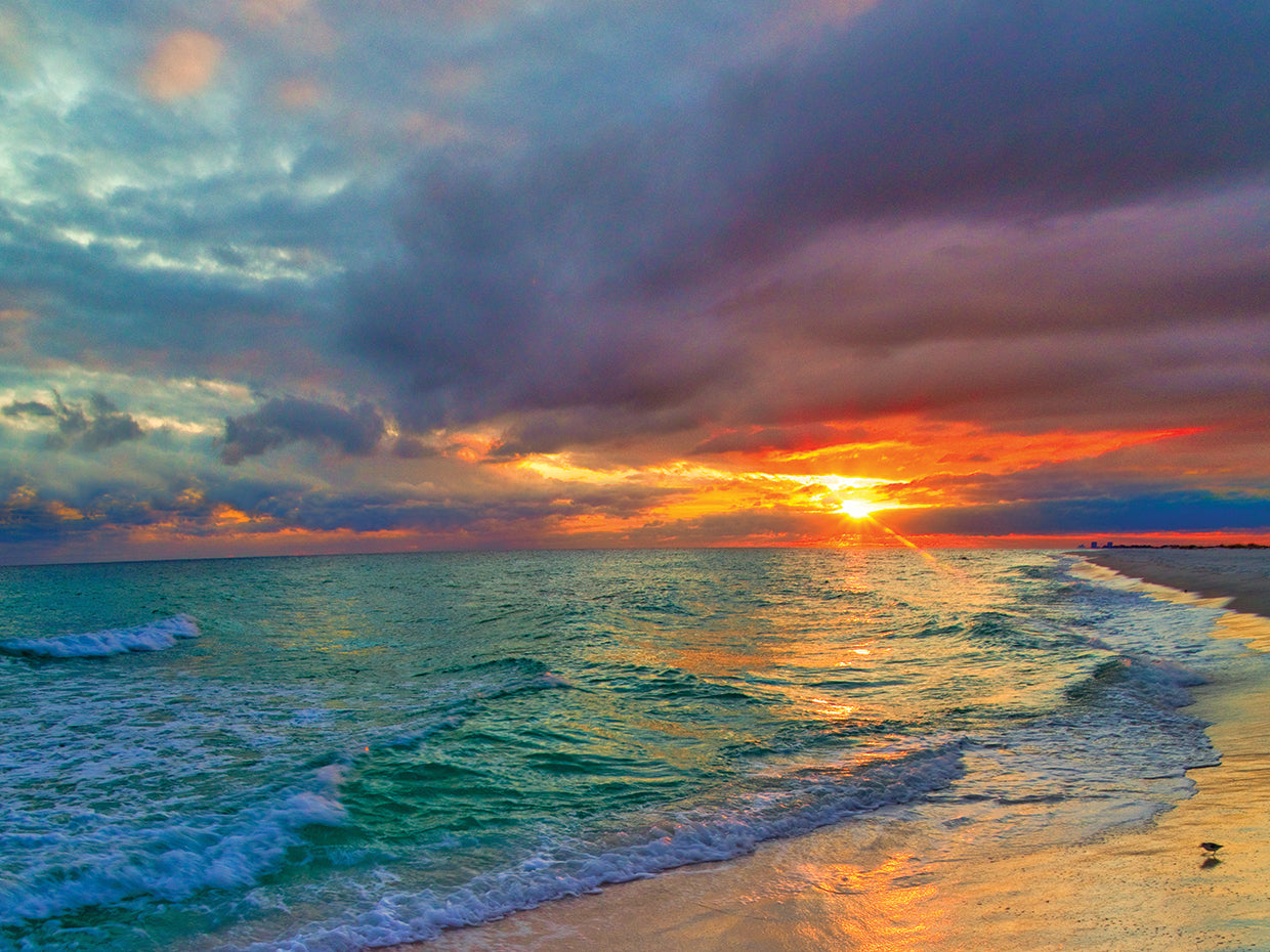Colorful Seascape-Swirling Multi Color Sunset