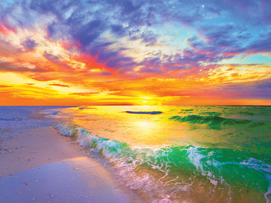 Ocean Wave Sunset Orange Beach Sunset