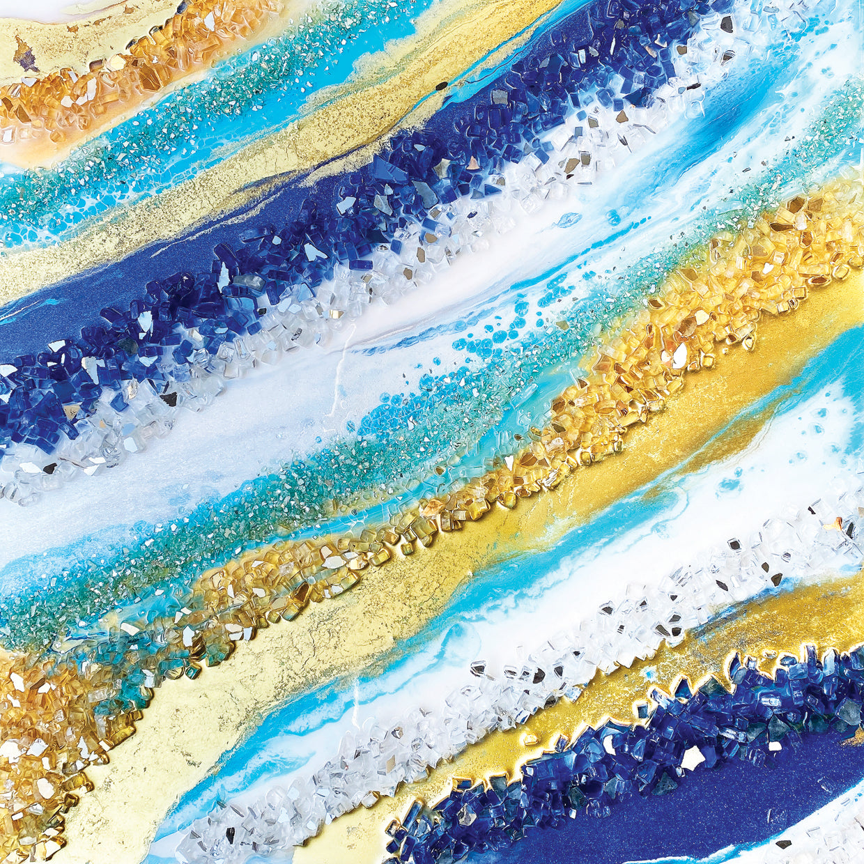 Ocean Blue Geode-Square