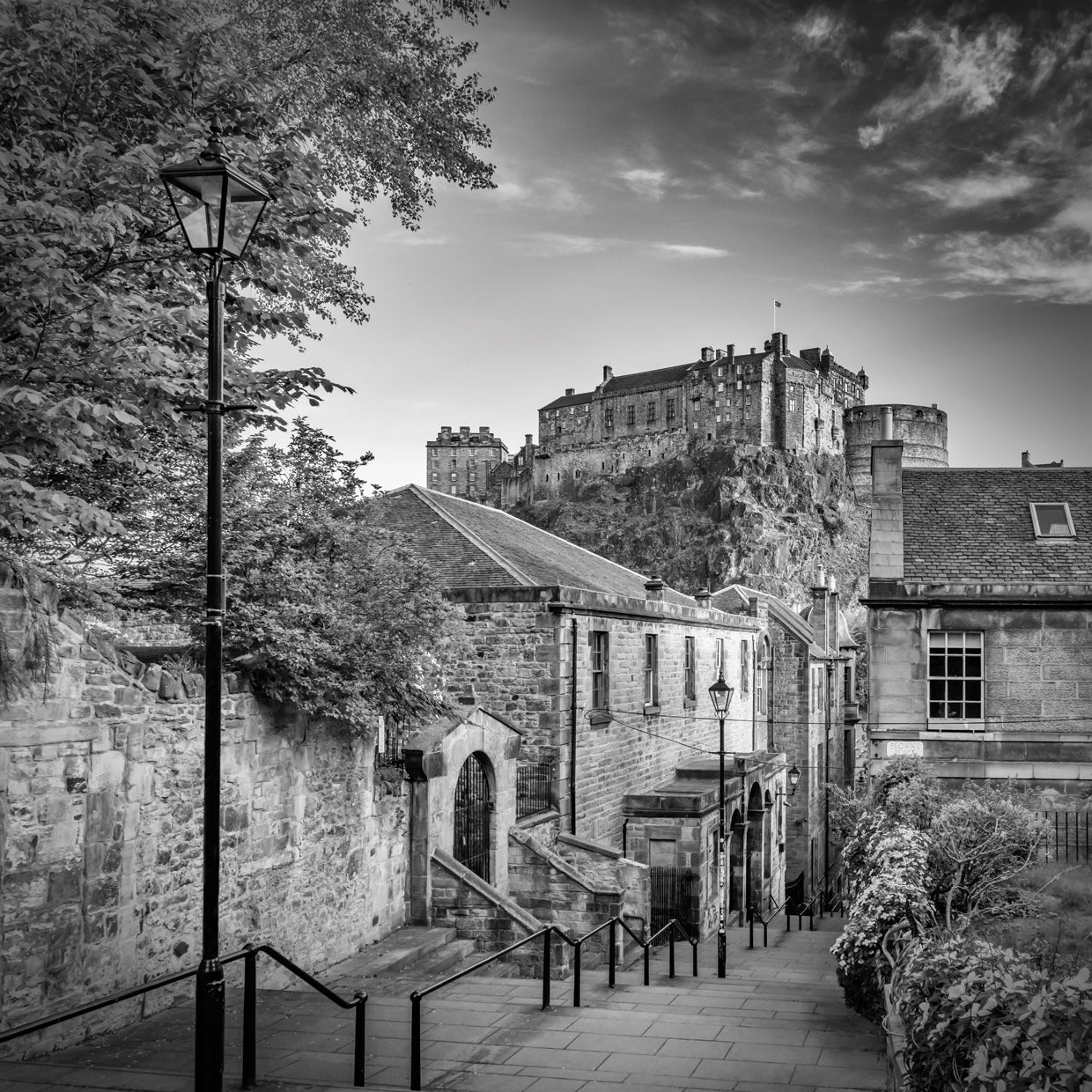 The Vennel in Edinburgh - Monochrome