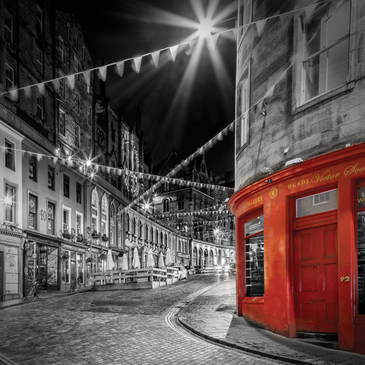 Charming evening impression at West Bow, Victoria Street - Colorkey Canvas Print