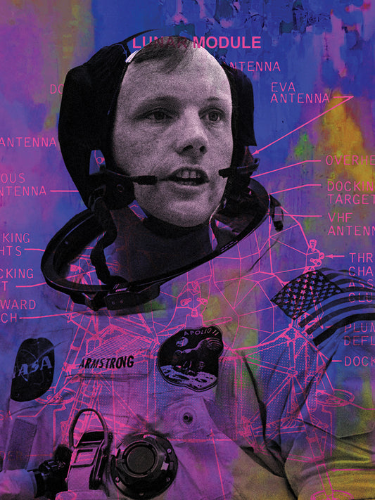 Inspired by Neil Armstrong First Man On The Moon Canvas Print